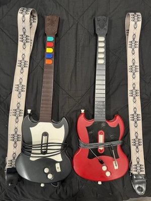 LOTE DE 2 Guitar Hero Playstation 2 PS2 Rojo Negro Octano SG Guitarras Gibson Foto 1 de 4