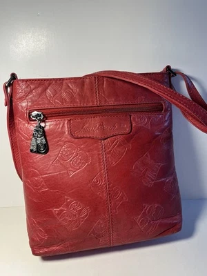 Bolso de cuero rojo Laurel Burch Foto 1 de 4