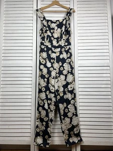 SIR 100% Linen Floral Jumpsuit One Piece Playsuit Romper Boho Cocktail Sz 3 Au14 - Picture 1 of 12