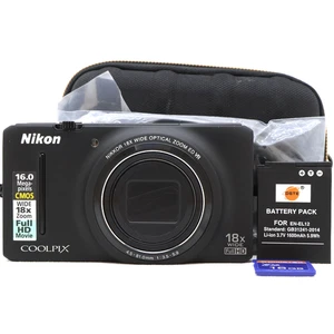Nikon Coolpix S9200 16MP Compact Digital Camera Black Tested Full Kit Fast Post - Picture 1 of 16
