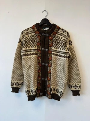 Dale of Norway Sweater Womens Medium Brown Wool Cardigan Pewter Clasps Nordic - Image 1 of 4