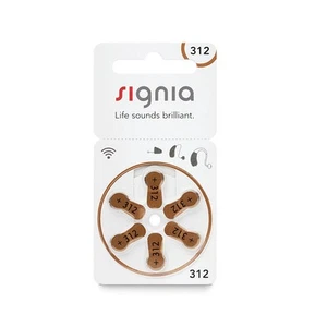 Signia Hearing Aid Batteries Size 312 Brown Color 6 Batteries - Picture 1 of 8