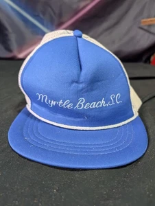 De Colección Años 90 80 Malla Snapback Playa Mirto Retro Prendas para la Cabeza Camionero Sombrero Gorra Cuerda Azul  - Imagen 1 de 3