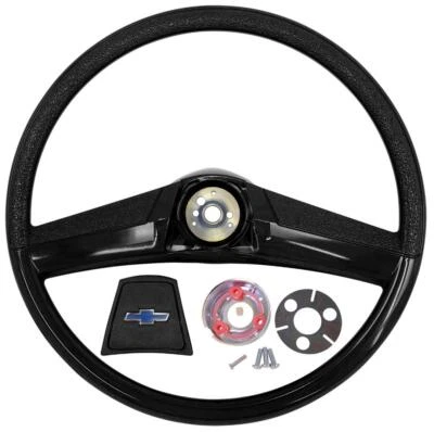 1969 1970 1971 1972 CHEVY TRUCK 15 INCH SMALLER CLASSIC BLACK STEERING WHEEL KIT - Изображение 1 из 2