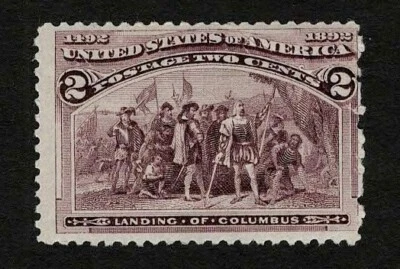 US 1893 #231 Columbian Exposition 2c Brown Violet Crease MNH Mint - Image 1 of 3