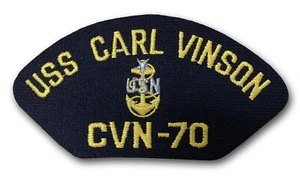 US Navy CVN-70 USS Carl Vinson Aircraft Carrier Cap Patch Iron-On (d) - Picture 1 of 1