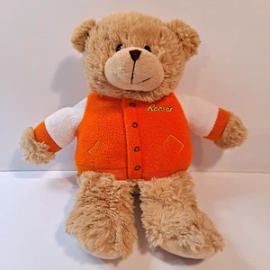 Galerie Reese's Brown Teddy Bear 10 inch Plush w/ Orange Vest Stuffed Animal Toy - Picture 1 of 7