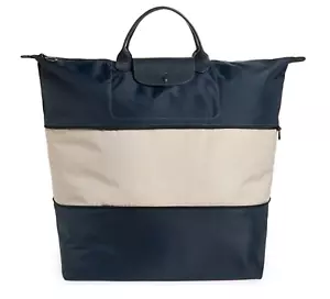 ¡NUEVO $215 Longchamp Grande Le Pliage Bolsa de Viaje de Lona Reciclada en GRAFITO/PAPEL! - Imagen 1 de 7