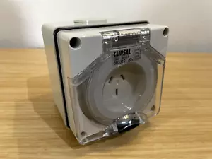 Clipsal 56 Series Flat 3 Pin 10A Socket Outlet & Enclosure Grey 56C310-GY IP66 - Picture 1 of 6