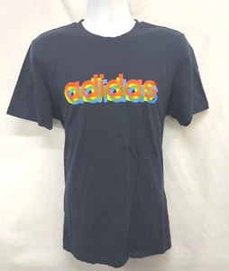 adidas Men's Large Colorful Graphic T-Shirt Crew Neck Cotton - Picture 1 of 5