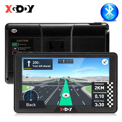 XGODY 7'' BT PKW GPS Navigationsgerät Auto Navi EU Karte Wohnmobile POI Blitzer - Bild 1 von 4