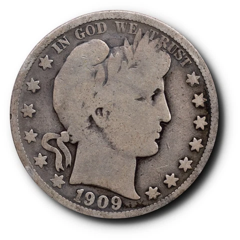 1909 Barber Half Dollar Silver 50C Cover