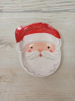 Novo! 8 "Papai Noel" Rosto 8 Polegadas Pratos de Papel Prato Festa Infantil Sobremesa Novidade  - Imagem 1 de 4
