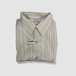 Calvin Klein Men's Yellow Stain Shield Untucked Dress Shirt Size L - Picture 1 of 2