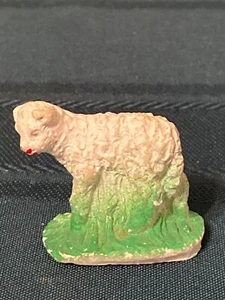 VINTAGE MID CENTURY CHALK SHEEP LAMB CHRISTMAS NATIVITY FIGURINE 1.5” - Picture 1 of 2