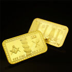 Eu Masonic Freemason God Eye Lucky Commemorative Gold Coin Square Ingot Bar Us