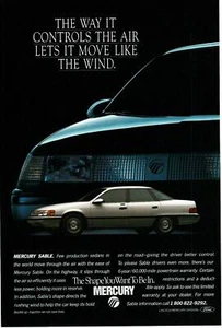 1988 Mercury Sable white 4-door sedan Vintage Print Ad 2 - Picture 1 of 1