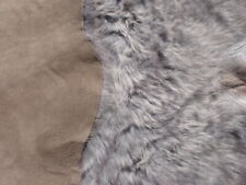 sheepskin shearling leather hide Light Grey Brown super silky hair light weight