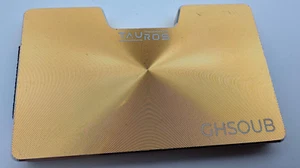 Tauros Premium Wallet Karten Etui Kreditkartenhalter Metall Gelb Gold - Bild 1 von 4