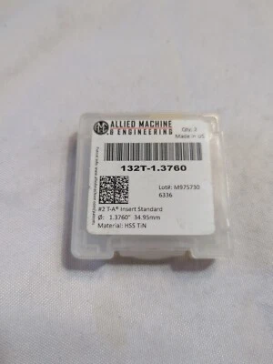 Allied AMEC Cantidad 2 132T-1.3760 #2 T-A HSS TiN Pala Taladro Inserto (B9) Foto 1 de 3