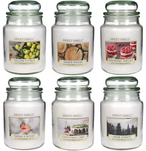 SWEET SMELL Duftkerze im Glas 165x100 mm 568g Wachs Großes Kerzenglas mit Deckel - Bild 1 von 6