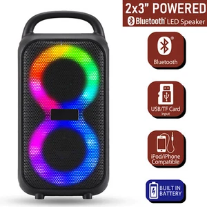 LOUD Portable Bluetooth Speaker Dual 3" Subwoofer Heavy Bass Sound System Party - Picture 1 of 8