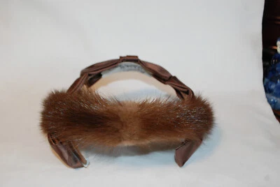 Chapéu de pele e arco vintage elegante Roberta Bernays década de 1940-50 original - Imagem 1 de 4