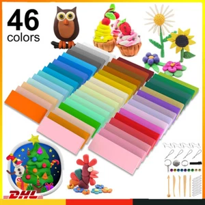 46Farben Knetmasse Knete Bunt Bastelknete Kinderknete Plastilin Mit Werkzeuge - Bild 1 von 16
