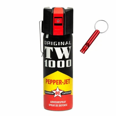 CARL HOERNECKE TW1000 Pfefferspray Jet 63 ml, Flüssigstrahl, Tierabwehr mit Notfallpfeife