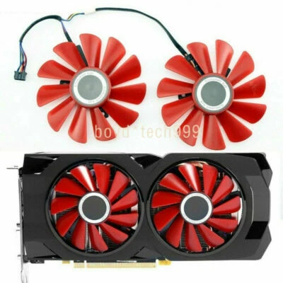 2pcs/Set HQ 85mm Fan For XFX RX570 RX580 RX470 GPU Graphics card fan mute 4pin - Image 1 of 4