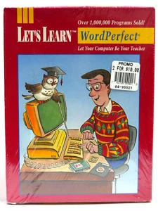 Vintage Broderbund Let's Learn Word Perfect DOS 3.50" Floppy Disc SEALED NOS - Picture 1 of 7