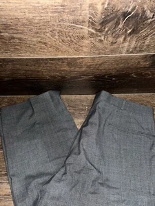 VTG Lands End Pants Mens 36x29 Gray Slacks Business Pleated Tapered Wool USA - Picture 1 of 10