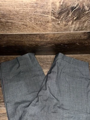 VTG Lands End Pants Mens 36x29 Gray Slacks Business Pleated Tapered Wool USA - Image 1 of 4
