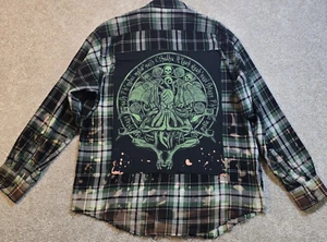 Franela reciclada H.P. única en su clase Lovecraft CTHULHU Calaveras Gótico Grunge Boyfriend Fit XL - Imagen 1 de 13