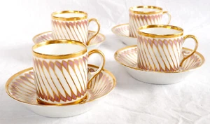 4 tasses à café litron - porcelaine de Paris - époque Empire - Dagoty - signées - Picture 1 of 16