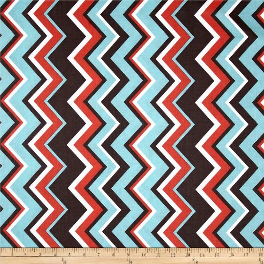 Chevy Chevron Coral - Michael Miller Cotton Quilting Fabric - Image 1 of 1