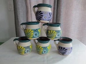 Jarritos De Barro Hand Painted Mexican Coffee Mug Set of 6 - Picture 1 of 20