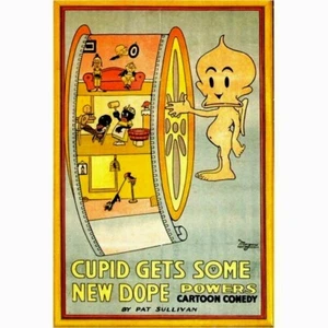 Pat Sullivan 1917 "Cupid Gets Some More Dope" Powers Cartoon Comedy Repo Poster! - Picture 1 of 10