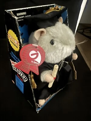 Dancing Hamster Grad, Dances/Plays Song "Celebration", Gemmy, Vintage, New W/Tag - Image 1 of 4