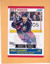 MATT CALVERT 2010-11 SCORE HOT ROOKIES AUTO #612 COLUMBUS BLUE JACKETS  A1
