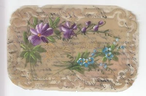 CPA FANTAISIE FLEUR FLOWER - BONNE ANNEE VIOLETTE MYOSOTIS RHODOID 1910 ~B62 - Imagen 1 de 2