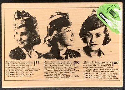 Carimbo de borracha feminino moda retrô Hero Arts três sorrisos - Imagem 1 de 4