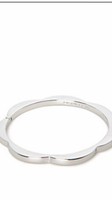 Gorgeous! Kate Spade Sliced Scallops Silver Hinge Bangle , BNWT