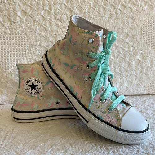 Converse All Star Chuck Taylor Unicorn High Tops Junior Taglia 3 Rosa Acqua
