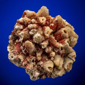 Coll. Kennedy Cinnabar sobre Fluorita después de Calcita Santa Eulalia, México 2103-042 - Imagen 1 de 8