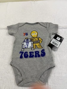Newborn & Infant Heather Gray Philadelphia 76ers Star Wars 6/9M New - Bild 1 von 4