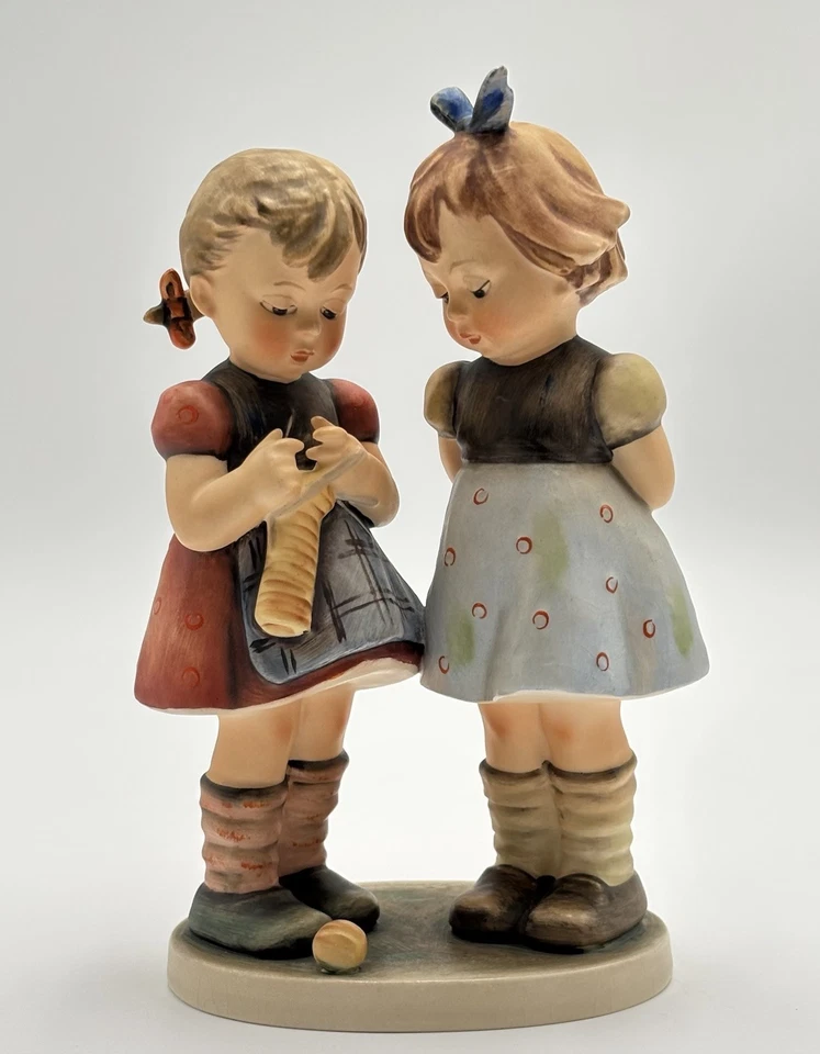 Vintage Hummel Knitting Lesson Girls Figurine #256 West Germany 7 1/2” Tall - Image 1 of 4
