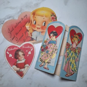 Vintage Valentine Assortment Set Of 3 Classic Love Cards Scrapbooking Gifting - Picture 1 of 10