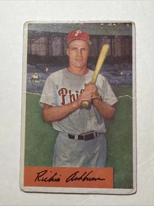 Tarjeta de béisbol 1954 Bowman #15 Richie Ashburn Salón de la fama Filis de Filadelfia de colección - Imagen 1 de 2