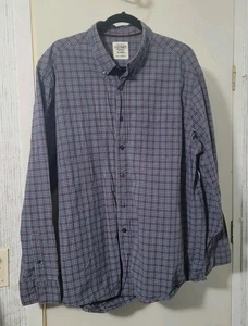 Old Navy Herren XL kariertes Langarm 100% Baumwolle Tasche Button Down Hemd - Bild 1 von 7